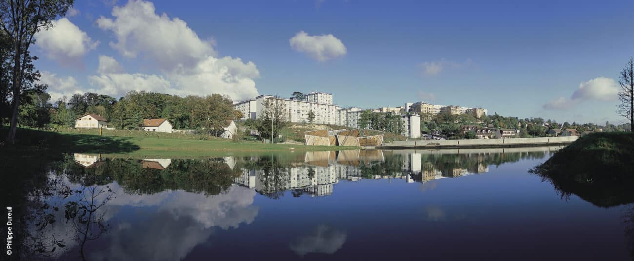 Photographie panoramique de paysage du parc arboretum de Montfermeil créé par l'atelier Pasodoble.