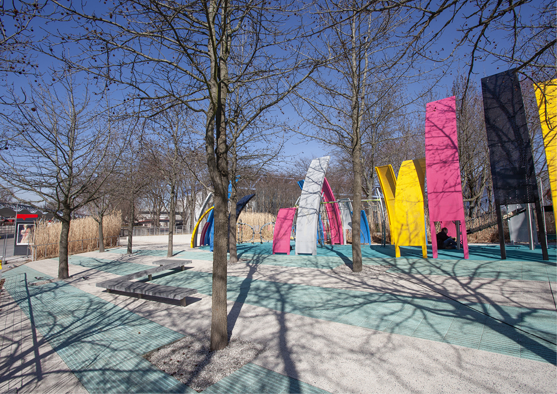 Photographie du jardin du Dragon au Parc de la Villette à Paris crée par l'atelier Pasodoble.